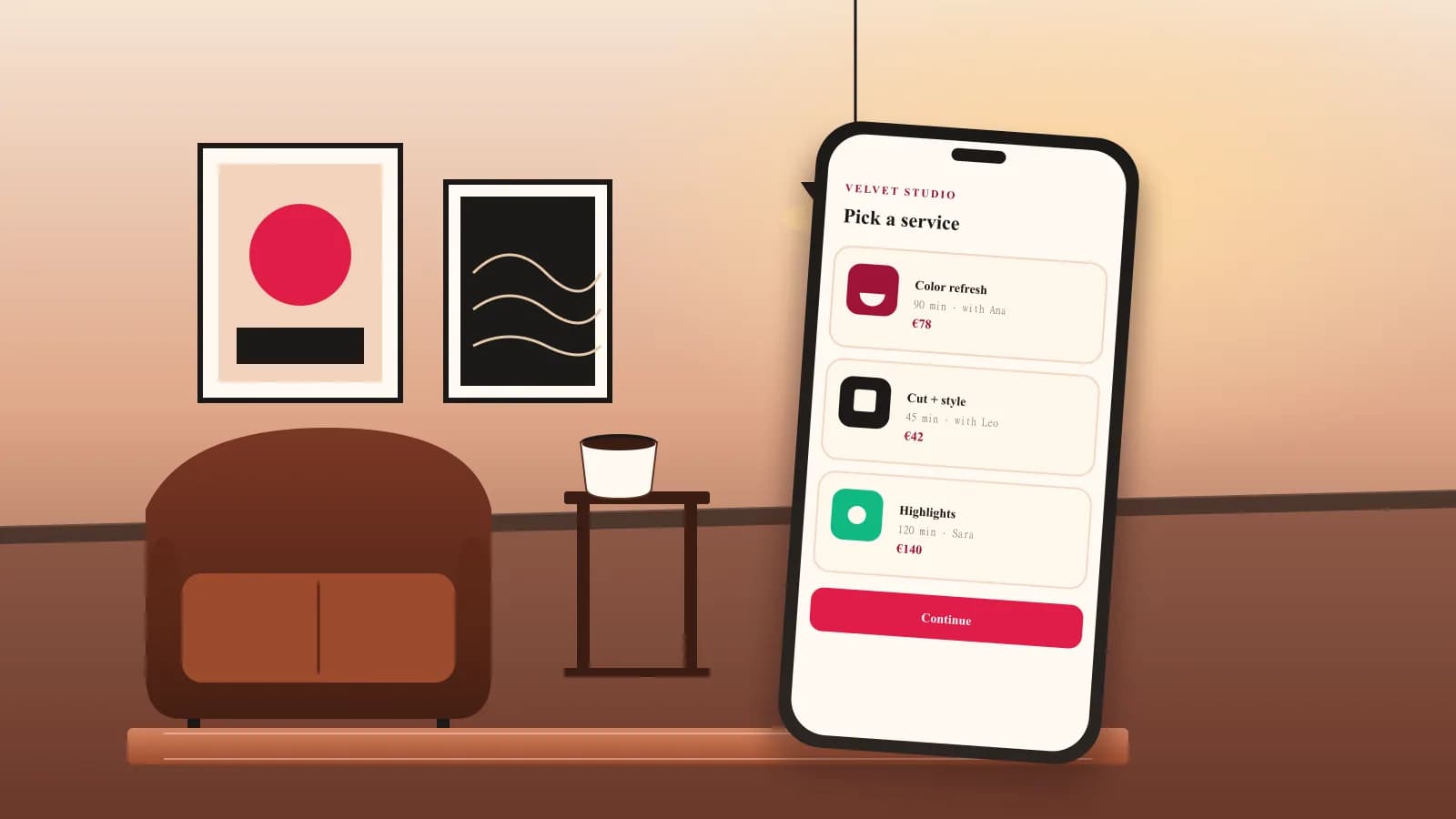 Warm client portal scene